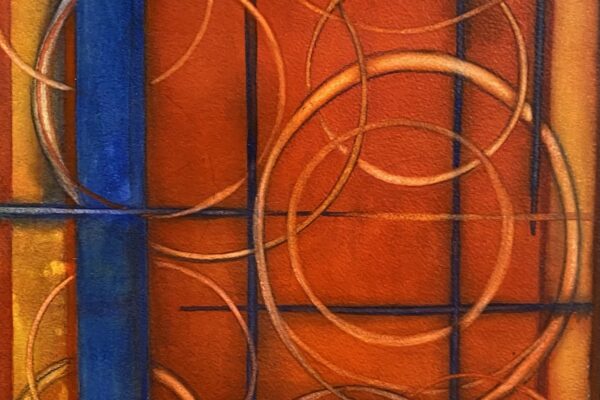 Kathy Miller Orange Circles Abstract