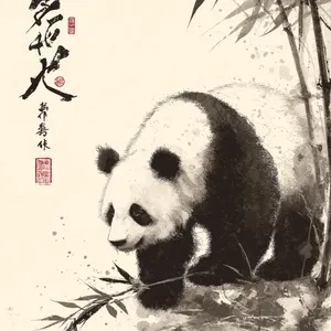 Panda and Bamboo Sumi-e class